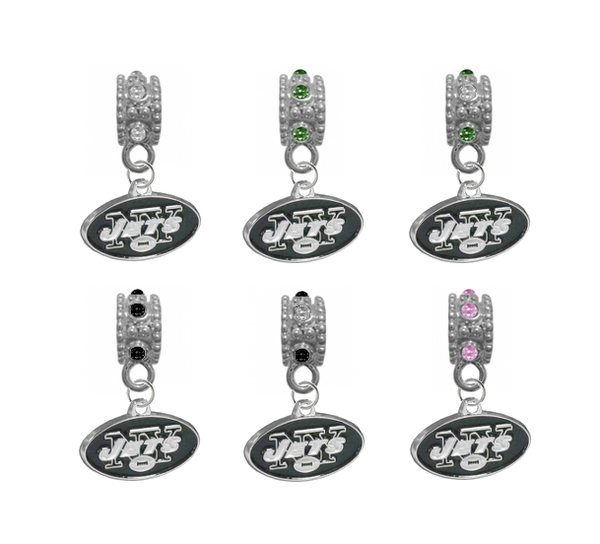 New York Jets NFL Football Crystal Rhinestone European Bracelet Charm