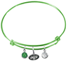 New York Jets Lime Green NFL Expandable Wire Bangle Charm Bracelet