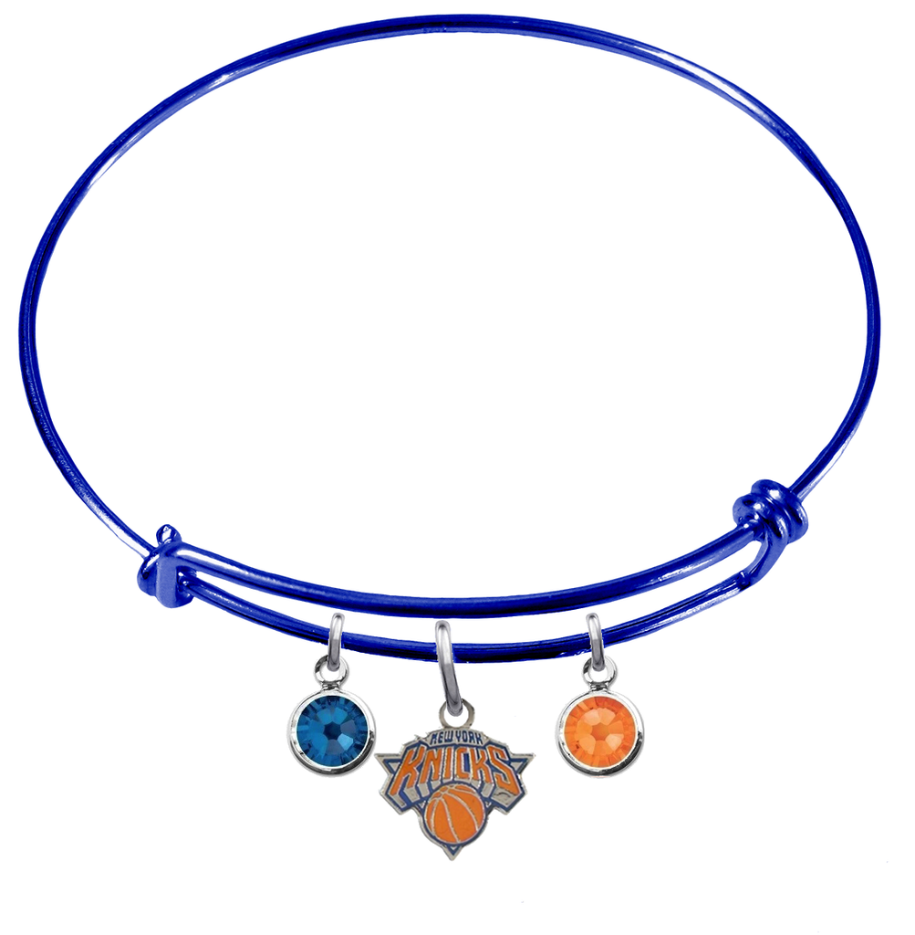 New York Knicks BLUE Color Edition Expandable Wire Bangle Charm Bracelet