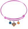 New York Knicks PINK Color Edition Expandable Wire Bangle Charm Bracelet