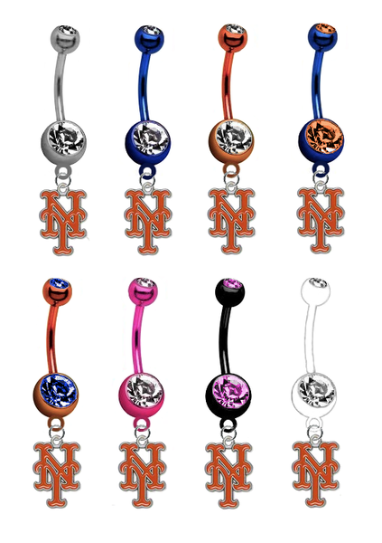 New York Mets MLB Baseball Belly Button Navel Ring - Pick Your Color
