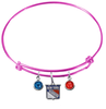 New York Rangers Color Edition PINK Expandable Wire Bangle Charm Bracelet