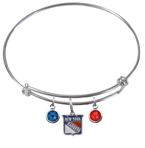 New York Rangers NHL Expandable Wire Bangle Charm Bracelet