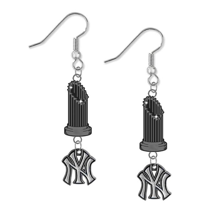 New York Yankees MLB World Series Trophy Dangle Earrings
