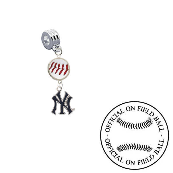New York Yankees 2 On Field Baseball Universal European Bracelet Charm (Pandora Compatible)