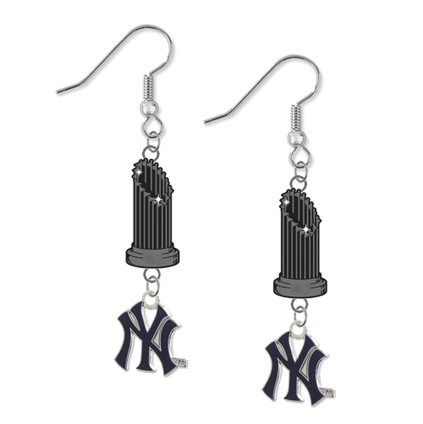 New York Yankees Style 2 MLB World Series Trophy Dangle Earrings