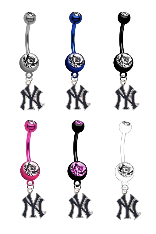 New York Yankees Style 2 MLB Baseball Belly Button Navel Ring - Pick Your Color