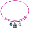New York Yankees Pink MLB Expandable Wire Bangle Charm Bracelet
