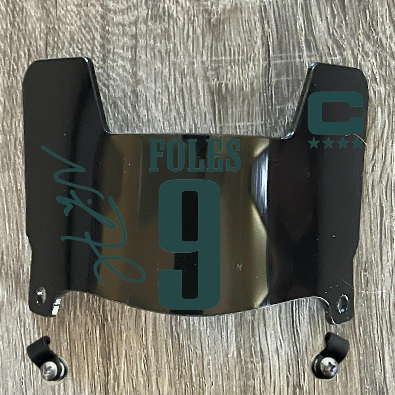 Philadelphia Eagles Nick Foles Mini Football Helmet Visor Shield Black Dark Tint w/ Clips - PICK COLOR