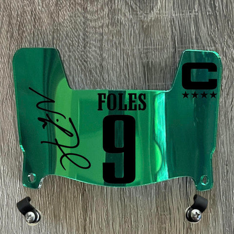 Philadelphia Eagles Nick Foles Mini Football Helmet Visor Shield Green Chrome Mirror w/ Clips - PICK COLOR