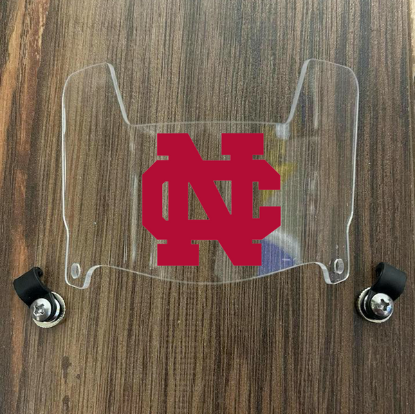 North Central Cardinals Mini Football Helmet Visor Shield Clear w/ Clips