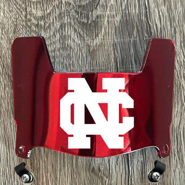 North Central Cardinals Mini Football Helmet Visor Shield Red Chrome Mirror w/ Clips