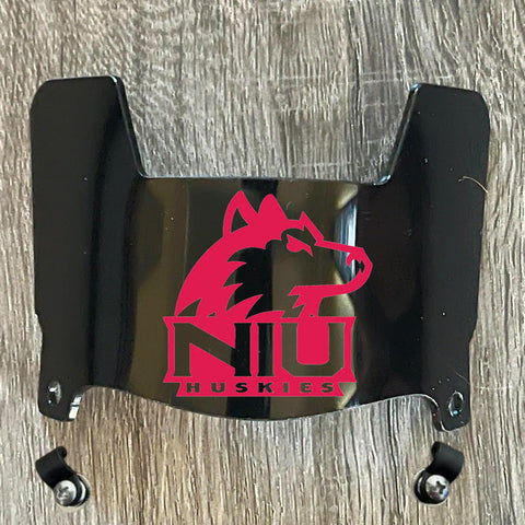 NIU Northern Illinois Huskies Mini Football Helmet Visor Shield Black Dark Tint w/ Clips