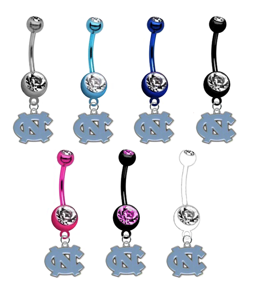 North Carolina Tar Heels NCAA College Belly Button Navel Ring - Pick Your Color