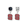 North Carolina State Wolfpack BLACK & CLEAR Swarovski Crystal Stud Rhinestone Earrings