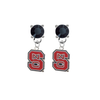 North Carolina State Wolfpack BLACK Swarovski Crystal Stud Rhinestone Earrings