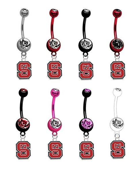 North Carolina State Wolfpack NCAA College Belly Button Navel Ring - Pick Your Color