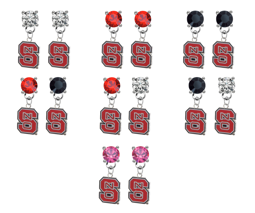 North Carolina State Wolfpack NCAA Swarovski Crystal Stud Rhinestone Earrings