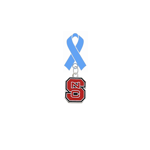 North Carolina State Wolfpack Prostate Cancer Awareness / Fathers Day Light Blue Ribbon Lapel Pin
