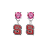 North Carolina State Wolfpack PINK Swarovski Crystal Stud Rhinestone Earrings