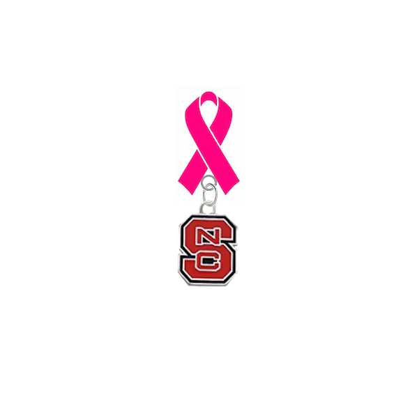 North Carolina State Wolfpack Aggies Breast Cancer Awareness / Mothers Day Pink Ribbon Lapel Pin