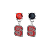 North Carolina State Wolfpack RED & BLACK Swarovski Crystal Stud Rhinestone Earrings
