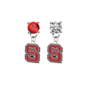 North Carolina State Wolfpack RED & CLEAR Swarovski Crystal Stud Rhinestone Earrings