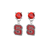 North Carolina State Wolfpack RED Swarovski Crystal Stud Rhinestone Earrings
