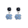 North Carolina Tar Heels BLACK Swarovski Crystal Stud Rhinestone Earrings