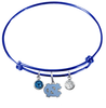 North Carolina Tar Heels BLUE Color Edition Expandable Wire Bangle Charm Bracelet