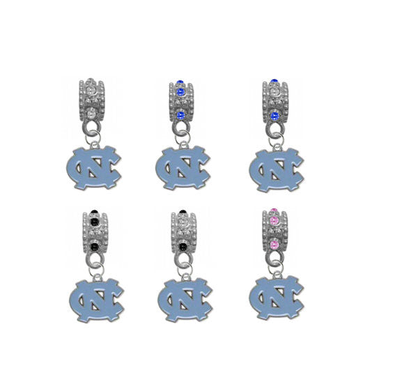 North Carolina Tar Heels NCAA Crystal Rhinestone European Bracelet Charm