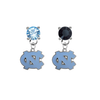 North Carolina Tar Heels LIGHT BLUE & BLACK Swarovski Crystal Stud Rhinestone Earrings