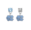 North Carolina Tar Heels LIGHT BLUE & CLEAR Swarovski Crystal Stud Rhinestone Earrings