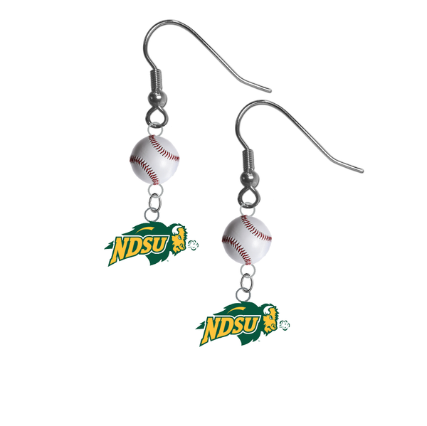 North Dakota State Bison NCAA Baseball Dangle Earrings