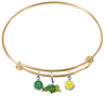 North Dakota State Bison GOLD Color Edition Expandable Wire Bangle Charm Bracelet