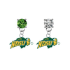 North Dakota State Bison GREEN & CLEAR Swarovski Crystal Stud Rhinestone Earrings