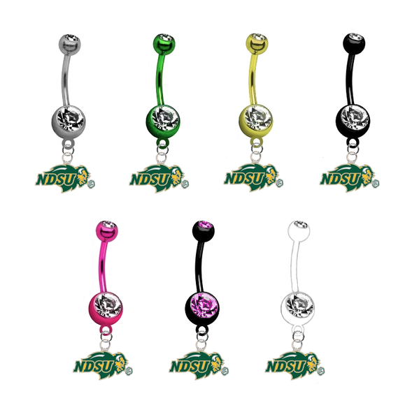 North Dakota State Bison NCAA College Belly Button Navel Ring - Pick Your Color