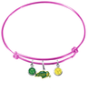 North Dakota State Bison PINK Color Edition Expandable Wire Bangle Charm Bracelet