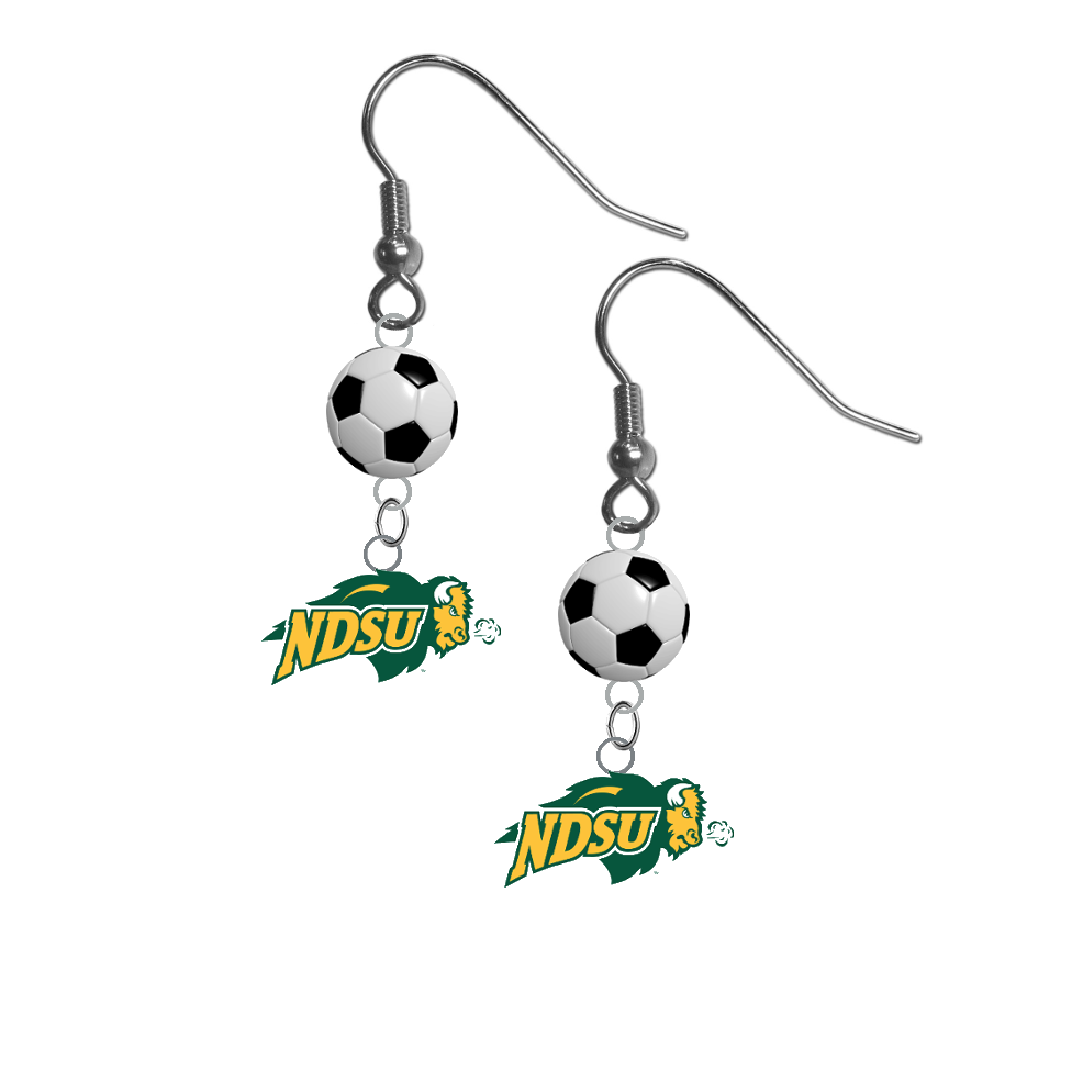 North Dakota State Bison NCAA Soccer Dangle Earrings