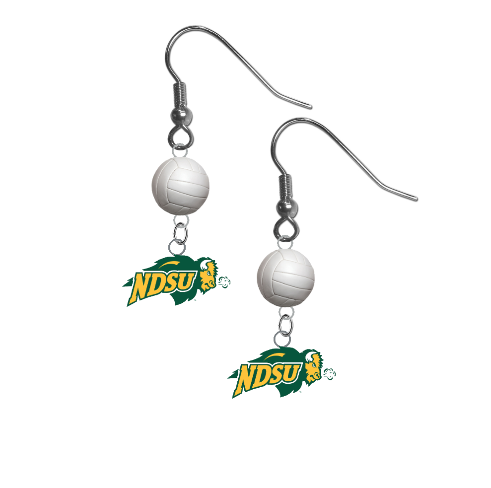 North Dakota State Bison NCAA Volleyball Dangle Earrings