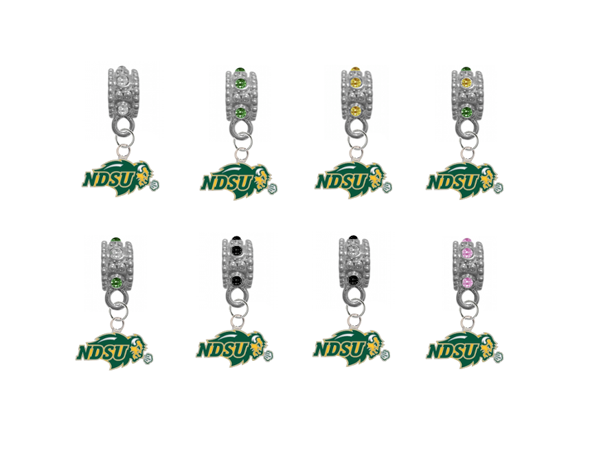 North Dakota State Bison NCAA Crystal Rhinestone European Bracelet Charm