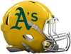 Oakland Athletics Custom Concept Yellow Mini Riddell Speed Football Helmet