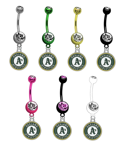 Oakland Athletics MLB Baseball Belly Button Navel Ring - Pick Your Color