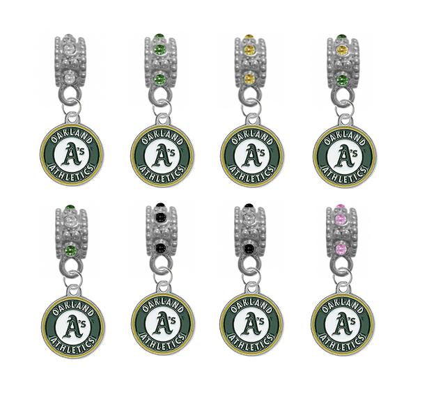 Oakland Athletics MLB Baseball Crystal Rhinestone European Bracelet Charm