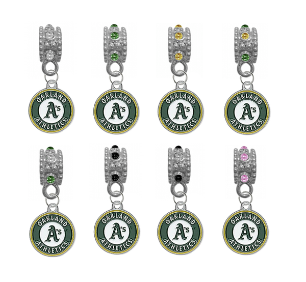 Oakland Athletics MLB Baseball Crystal Rhinestone European Bracelet Charm