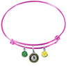 Oakland Athletics Pink MLB Expandable Wire Bangle Charm Bracelet