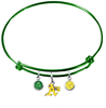 Oakland Athletics Style 2 Green MLB Expandable Wire Bangle Charm Bracelet