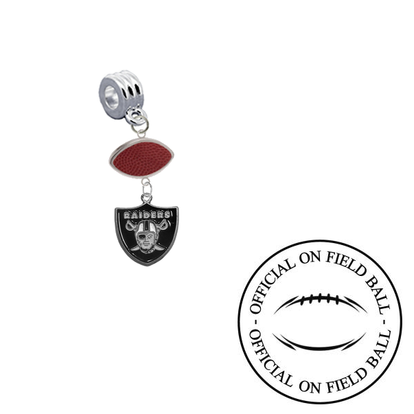 Oakland Raiders On Field Football Universal European Bracelet Charm (Pandora Compatible)