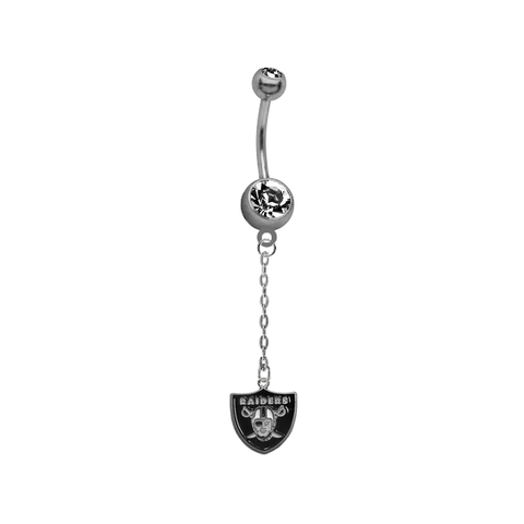 Oakland Raiders Chain NFL Football Belly Button Navel Ring