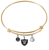 Oakland Raiders Gold NFL Expandable Wire Bangle Charm Bracelet